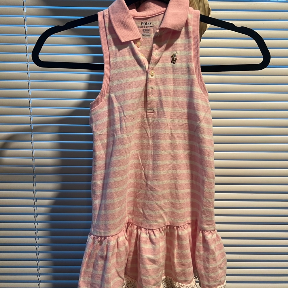 Polo by Ralph Lauren Pink and White Striped Dress